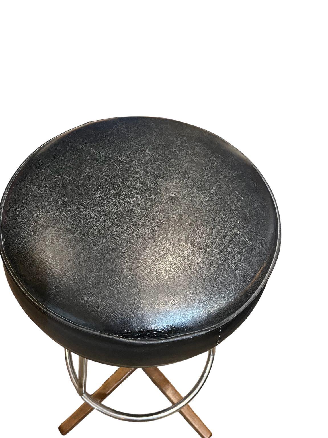 Pair Of Borje Johanson Teak & Chrome bar stools for Johanson Design. For Sale 3