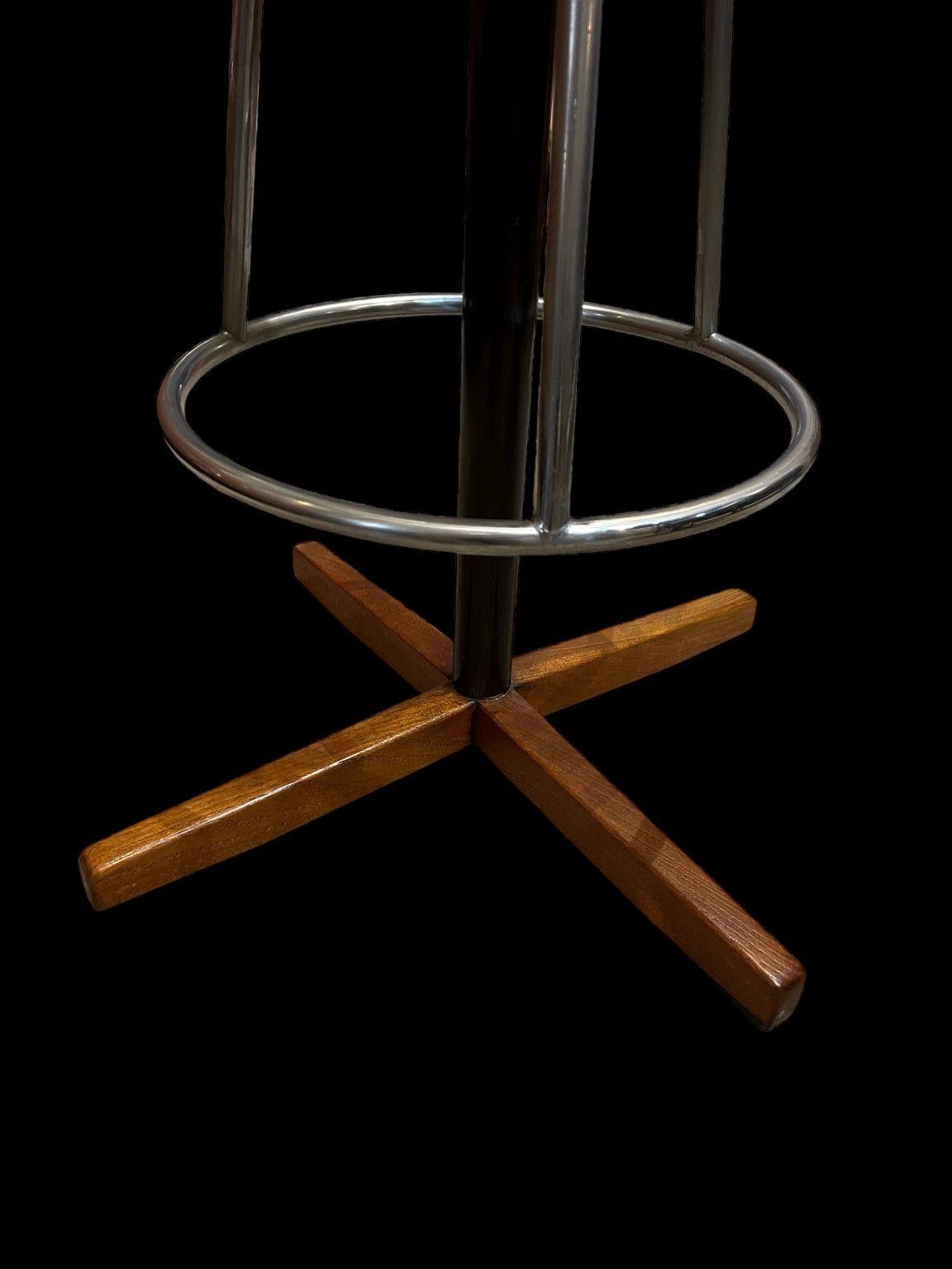 Mid-20th Century Pair Of Borje Johanson Teak & Chrome bar stools for Johanson Design. For Sale