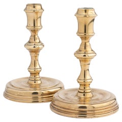 Pair of Boston Academic Revival Brass Candlesticks by Essex Brass, 1900-25