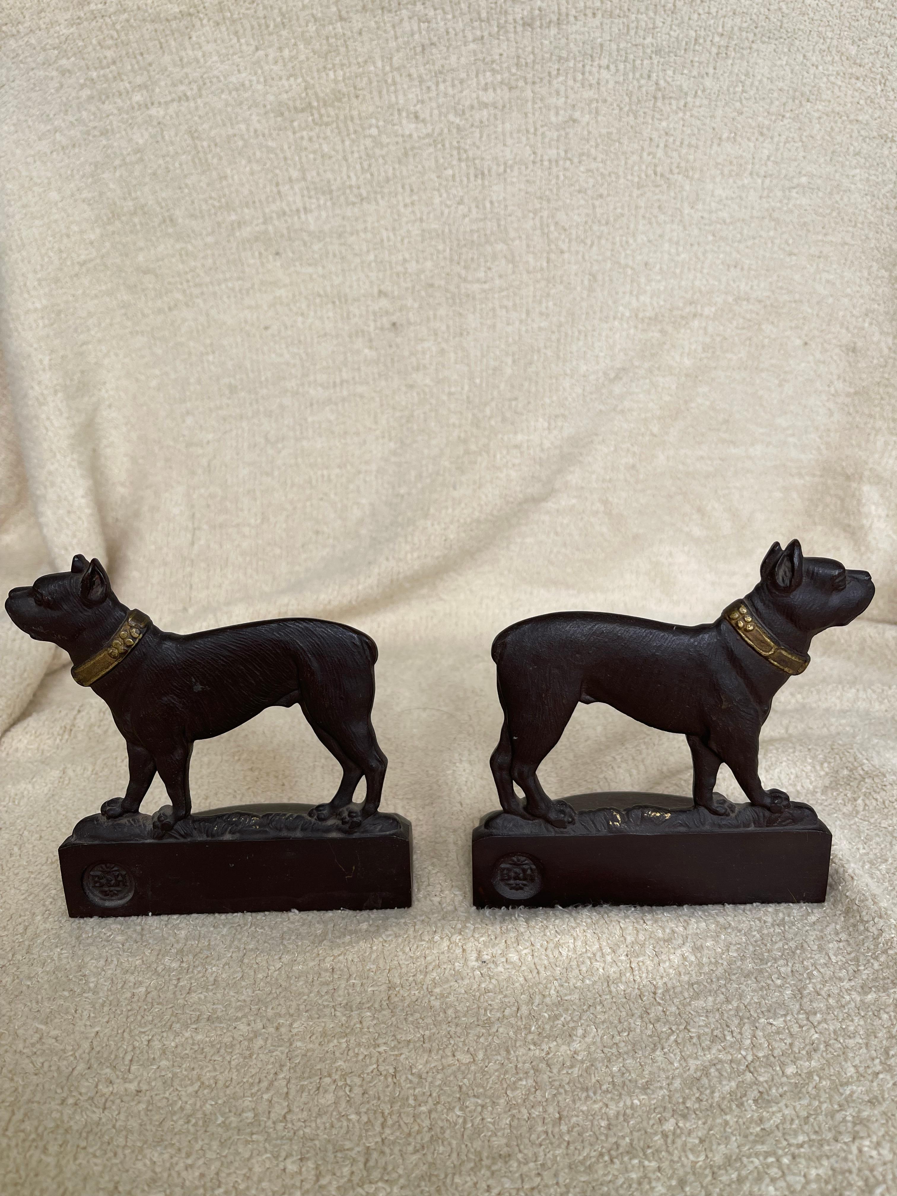 boston terrier bookends