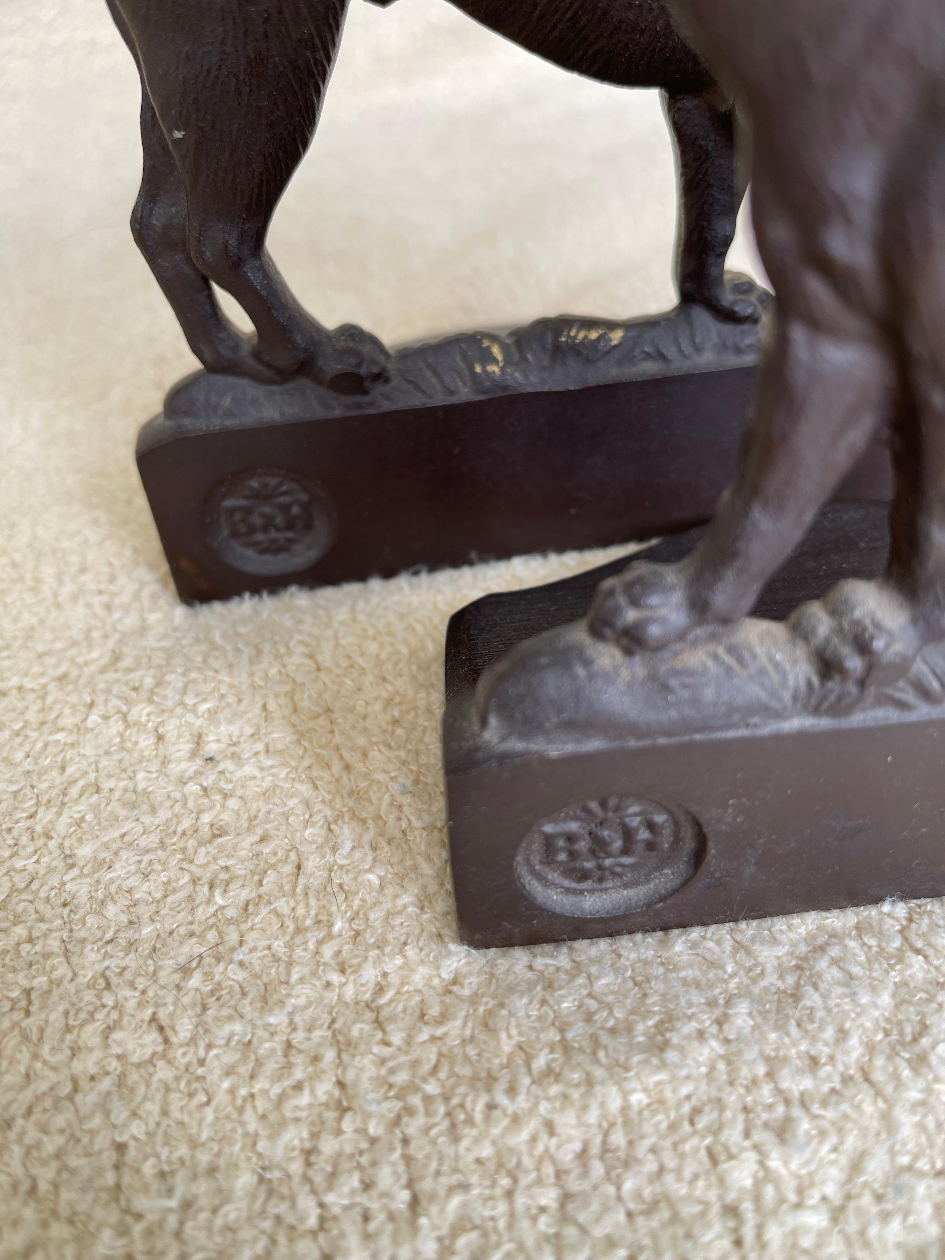 Other Pair of Boston Terrier Cast Iron Bookends by Bradley & Hubbard, ca. 1920