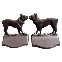 Pair of Boston Terrier Cast Iron Bookends by Bradley & Hubbard, ca. 1920