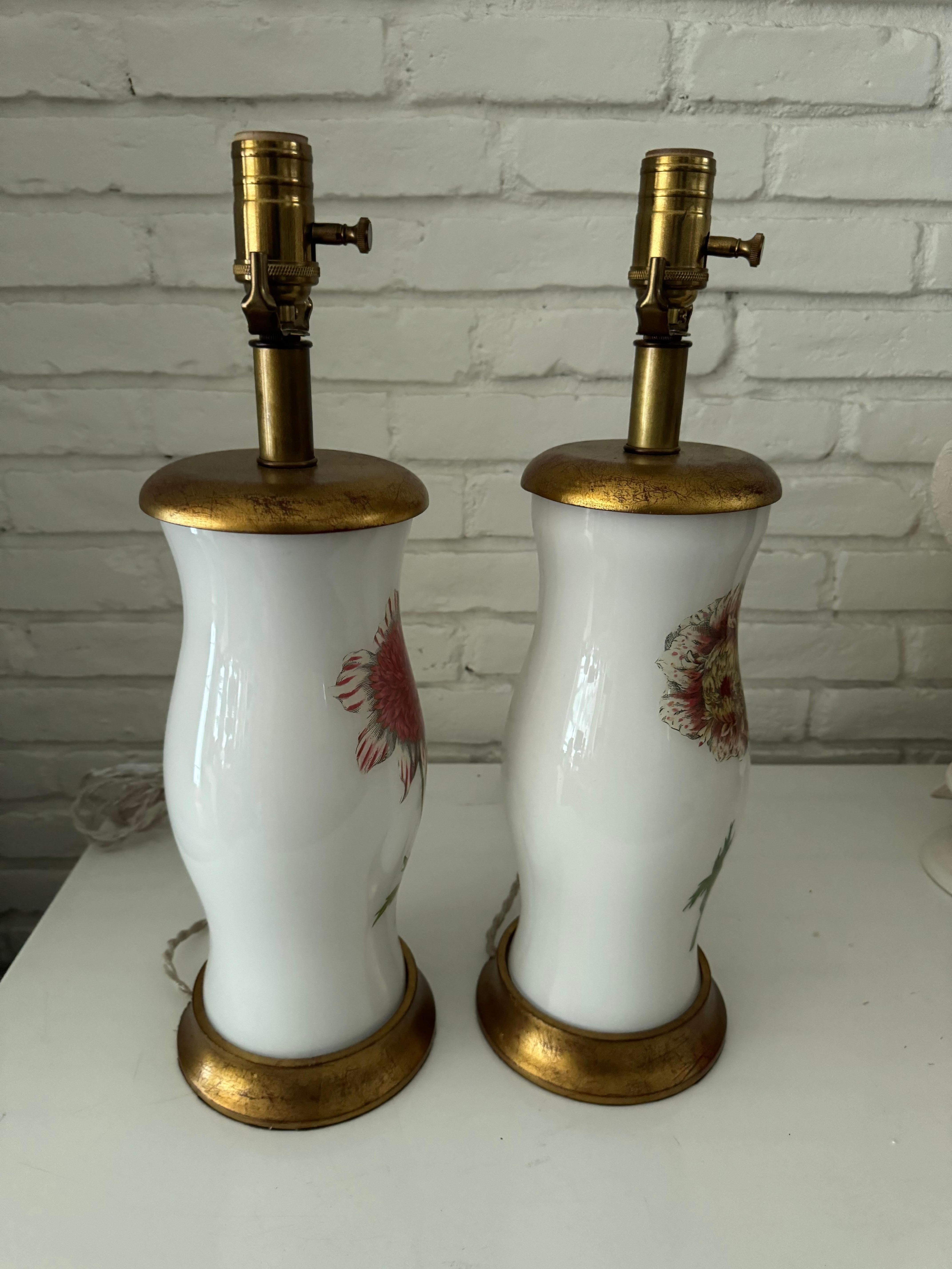 Pair of Botanical lamps In New Condition For Sale In Houston, TX