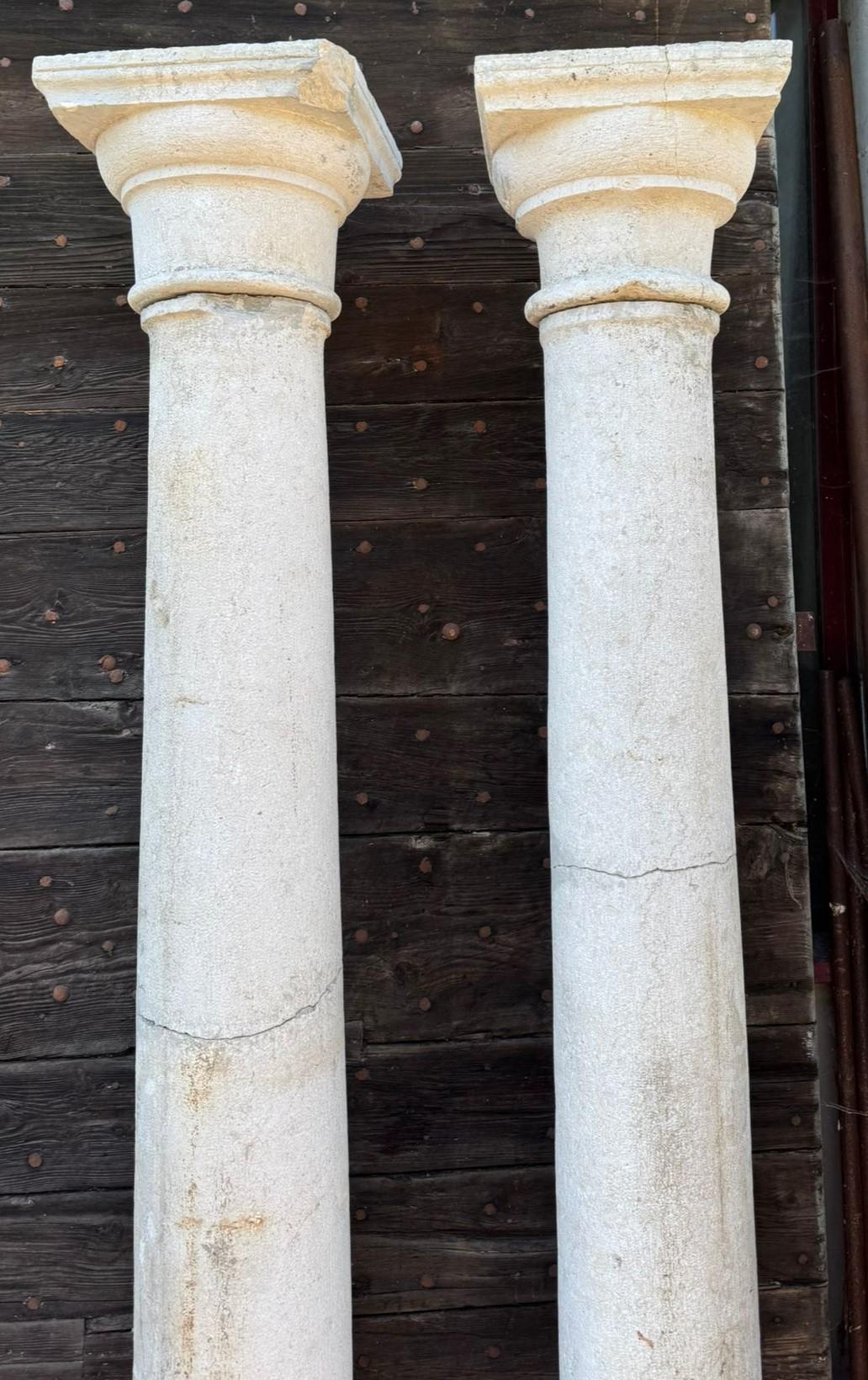 Pareja de columnas Botticino con capiteles y base, Italia en Bueno estado para la venta en Cuneo, Italy (CN)