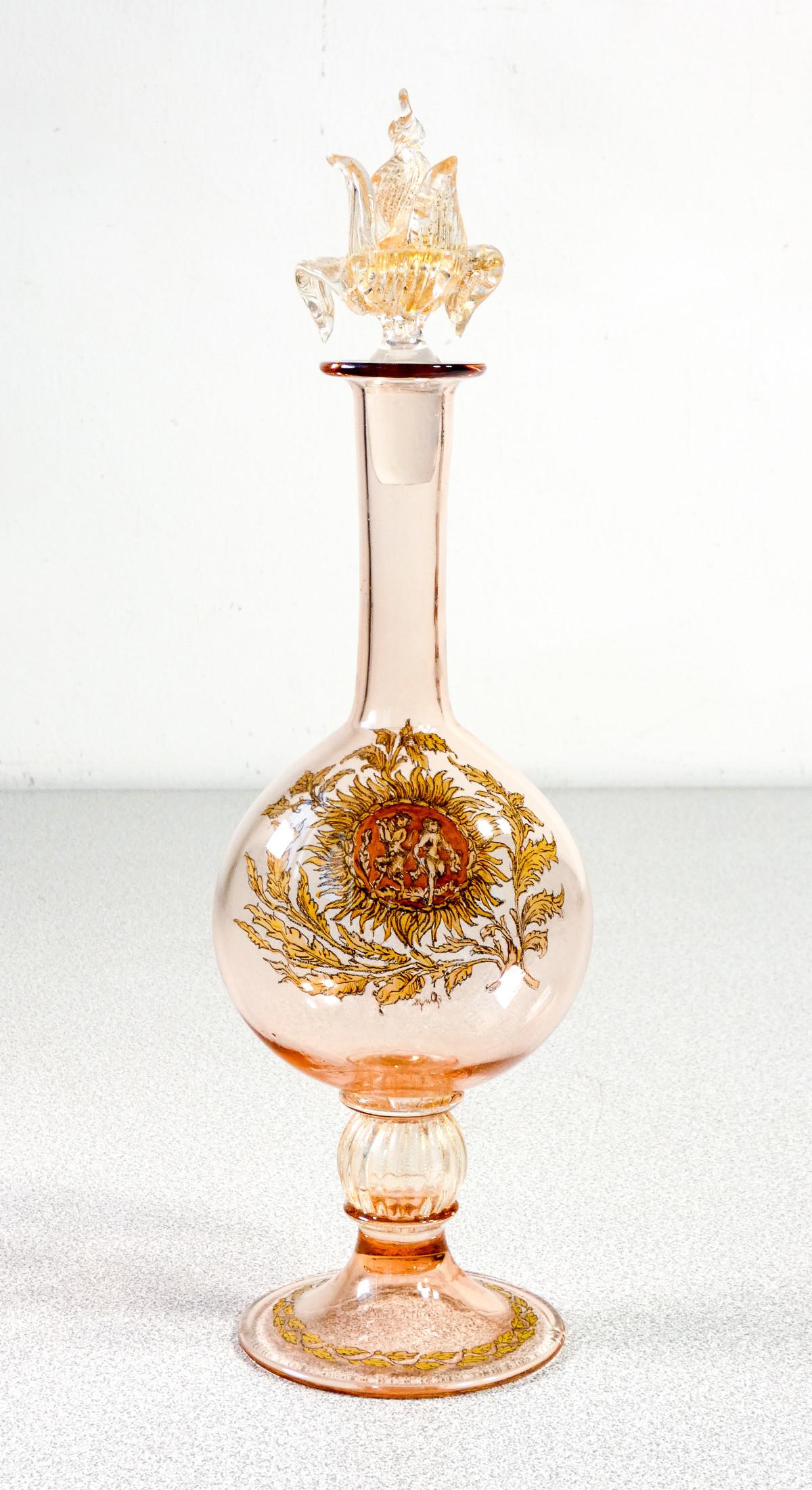 Paire de bouteilles en verre de Murano soufflé, début du 20e siècle en vente 6