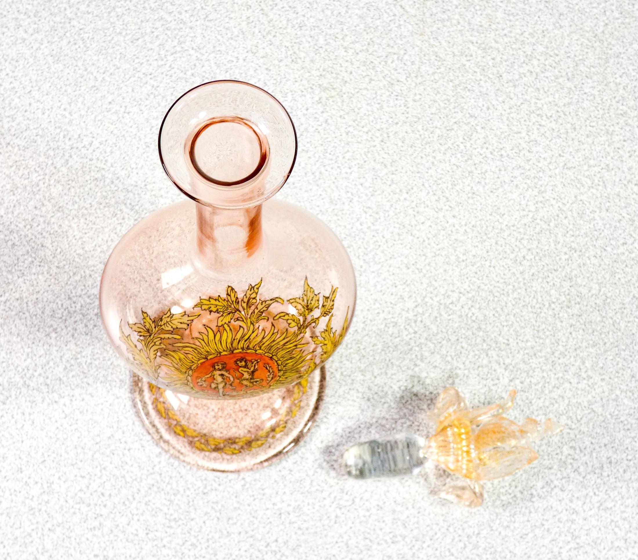 Paire de bouteilles en verre de Murano soufflé, début du 20e siècle en vente 7