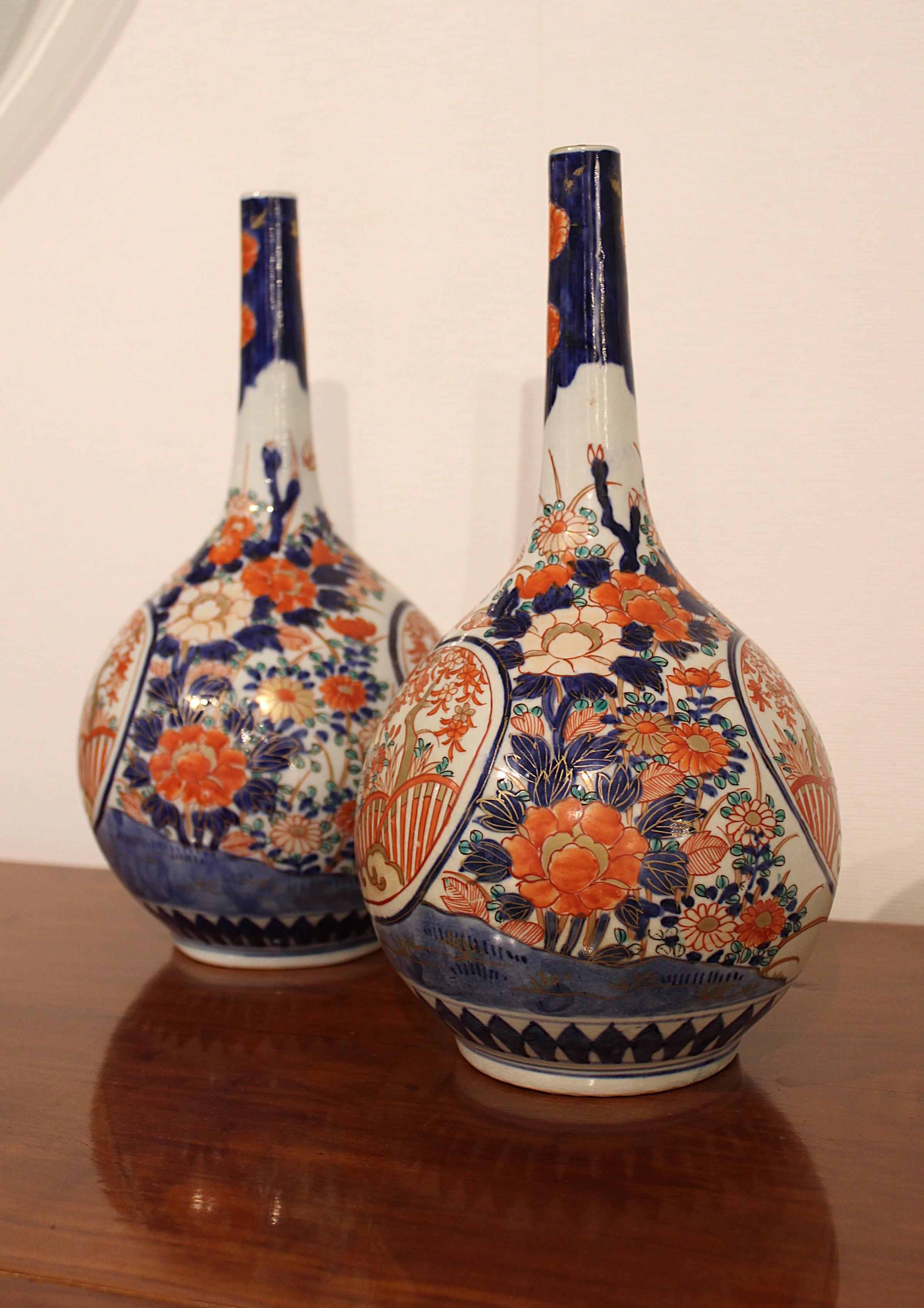 Pair of bottles vases from Japan Bon état - En vente à Paris, FR