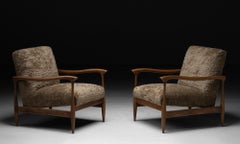 Pair of Bouclé Lounge Chairs, Sweden, circa 1950