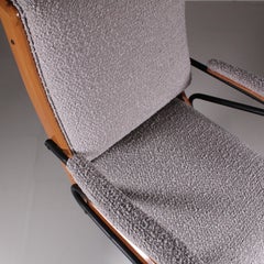 Pair of bouclé recliners, Italian manufacture, circa 1960