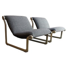 Pair of Bouclé Slipper Chairs by Bruce Hannah and Andrew Morrison for Knoll