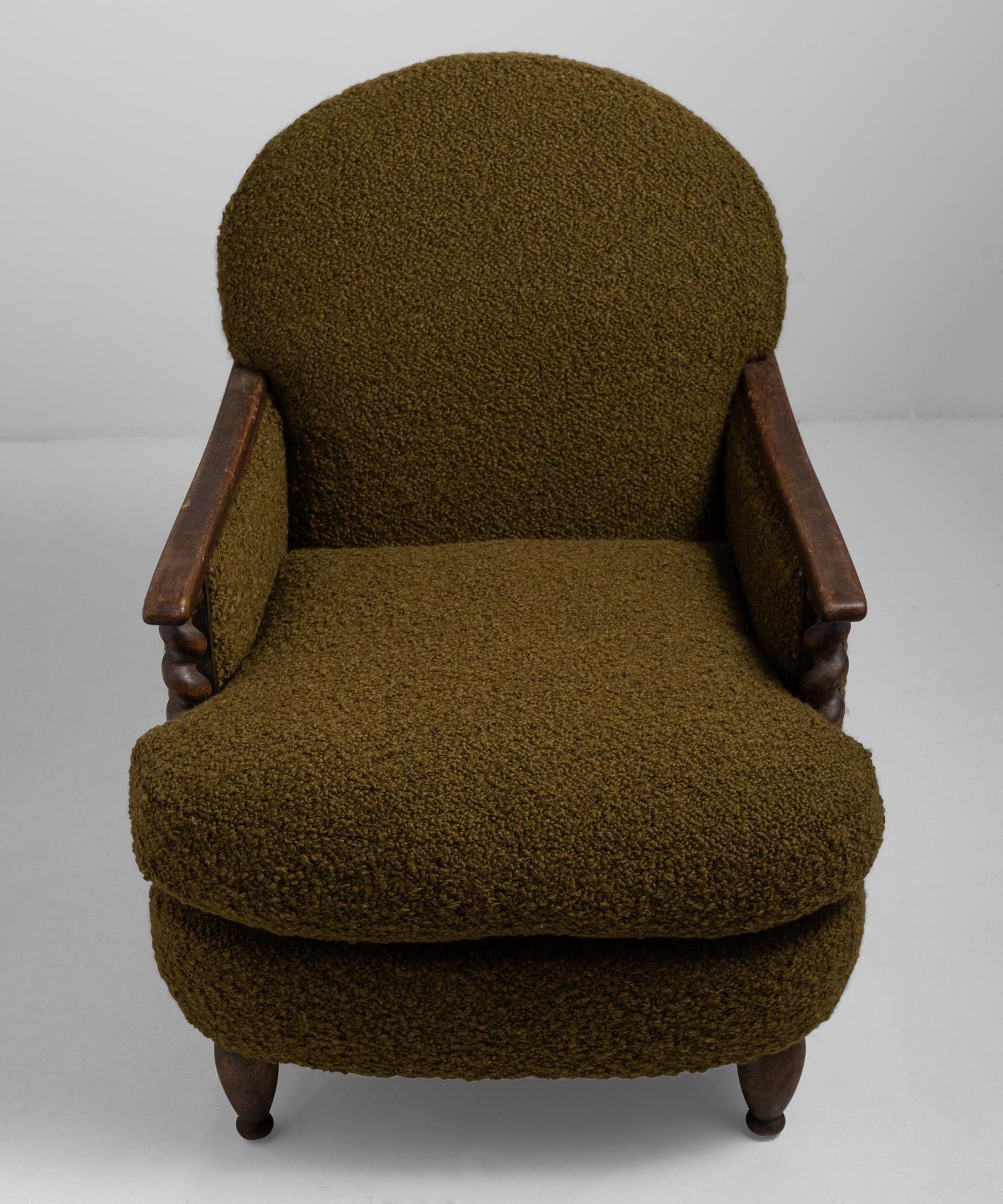 French Armchairs in Pierre Frey Wool / Mohair / Alpaca Boucle 