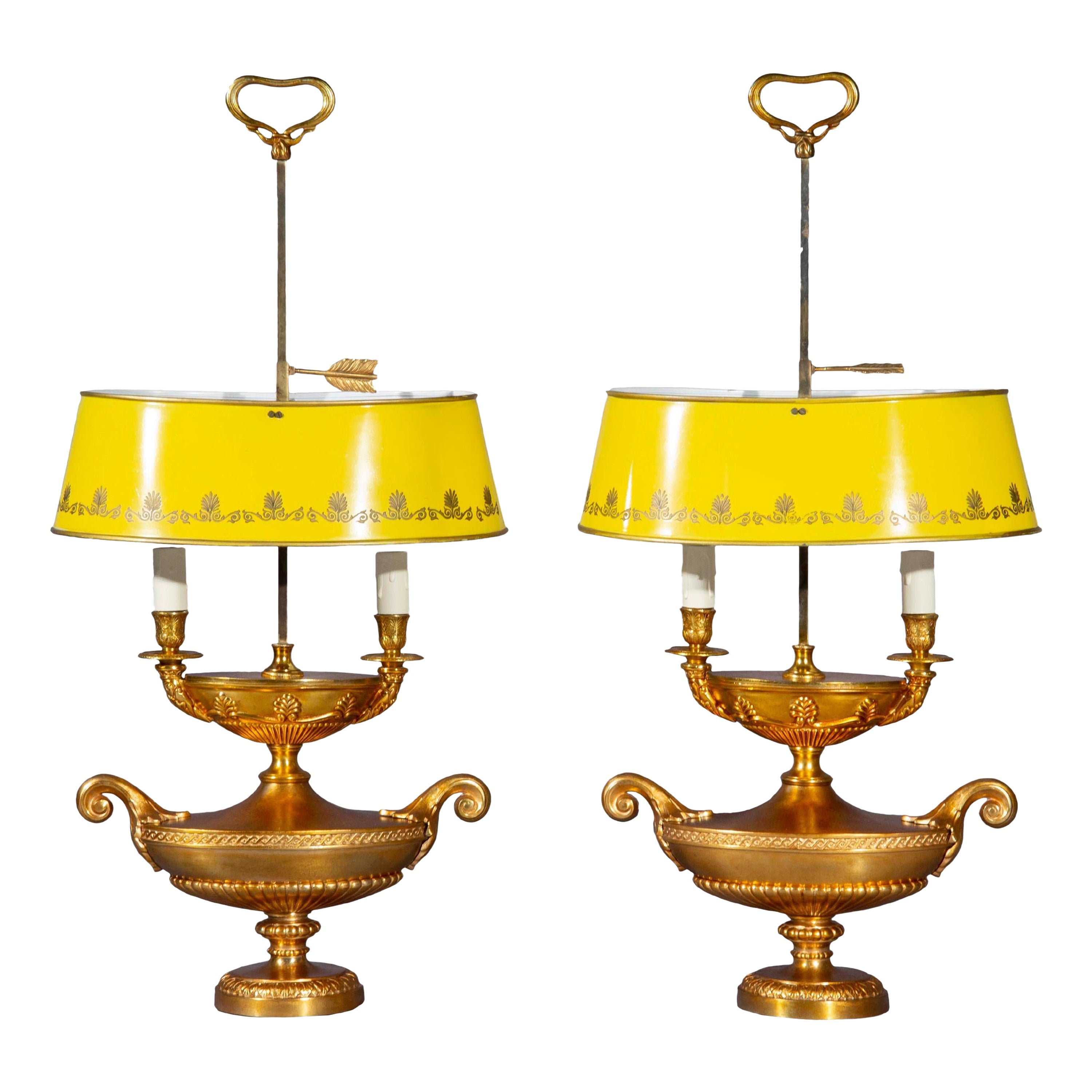 Pair of Bouillotte Table Lamps
