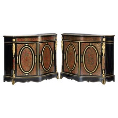Pair of Boulle 19th-Century French Cabinets