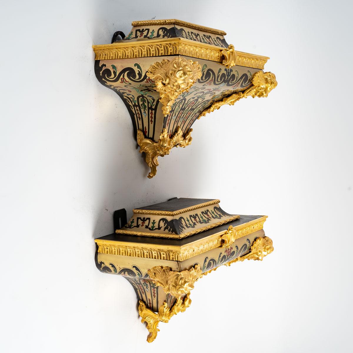 Pair of Boulle Inlaid Console Tables For Sale 3