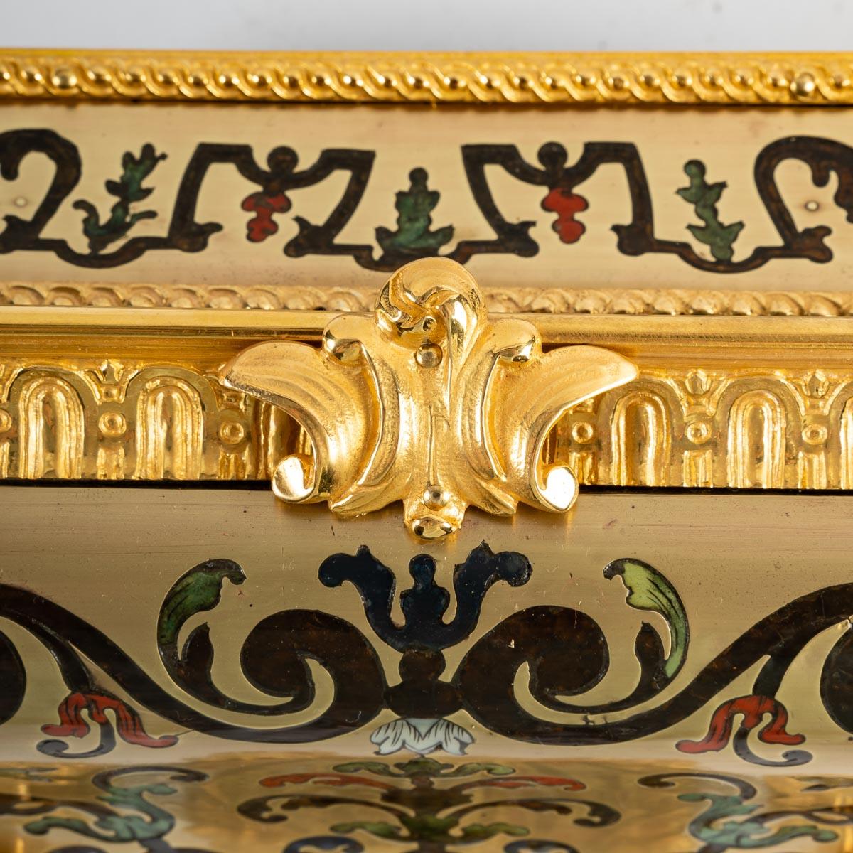 French Pair of Boulle Inlaid Console Tables For Sale
