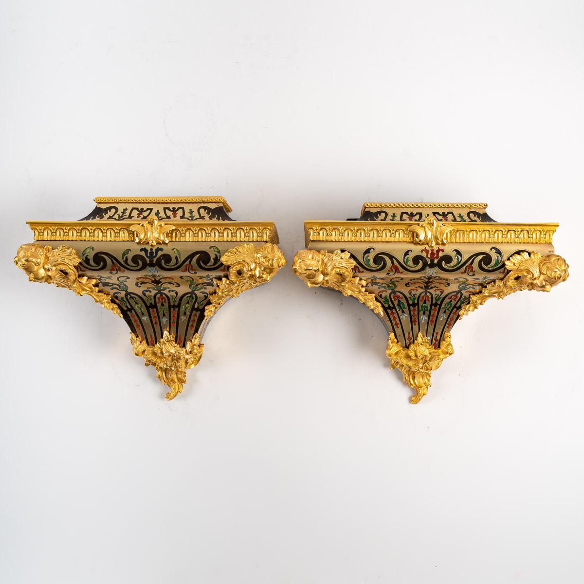 Late 18th Century Pair of Boulle Inlaid Console Tables For Sale