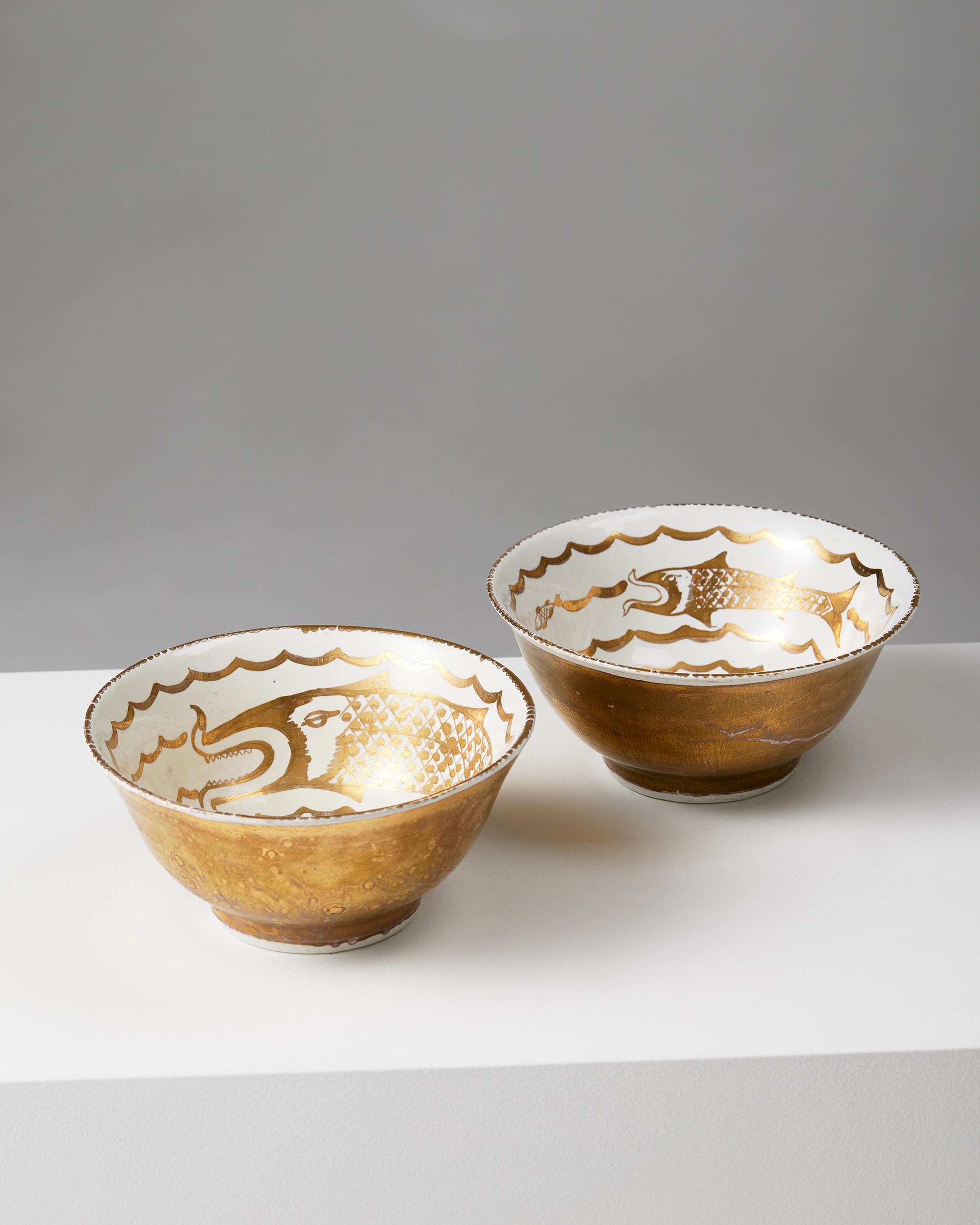 Swedish Pair of bowls designed by Wilhelm Kåge for Gustavsberg, Sweden, 1925 For Sale