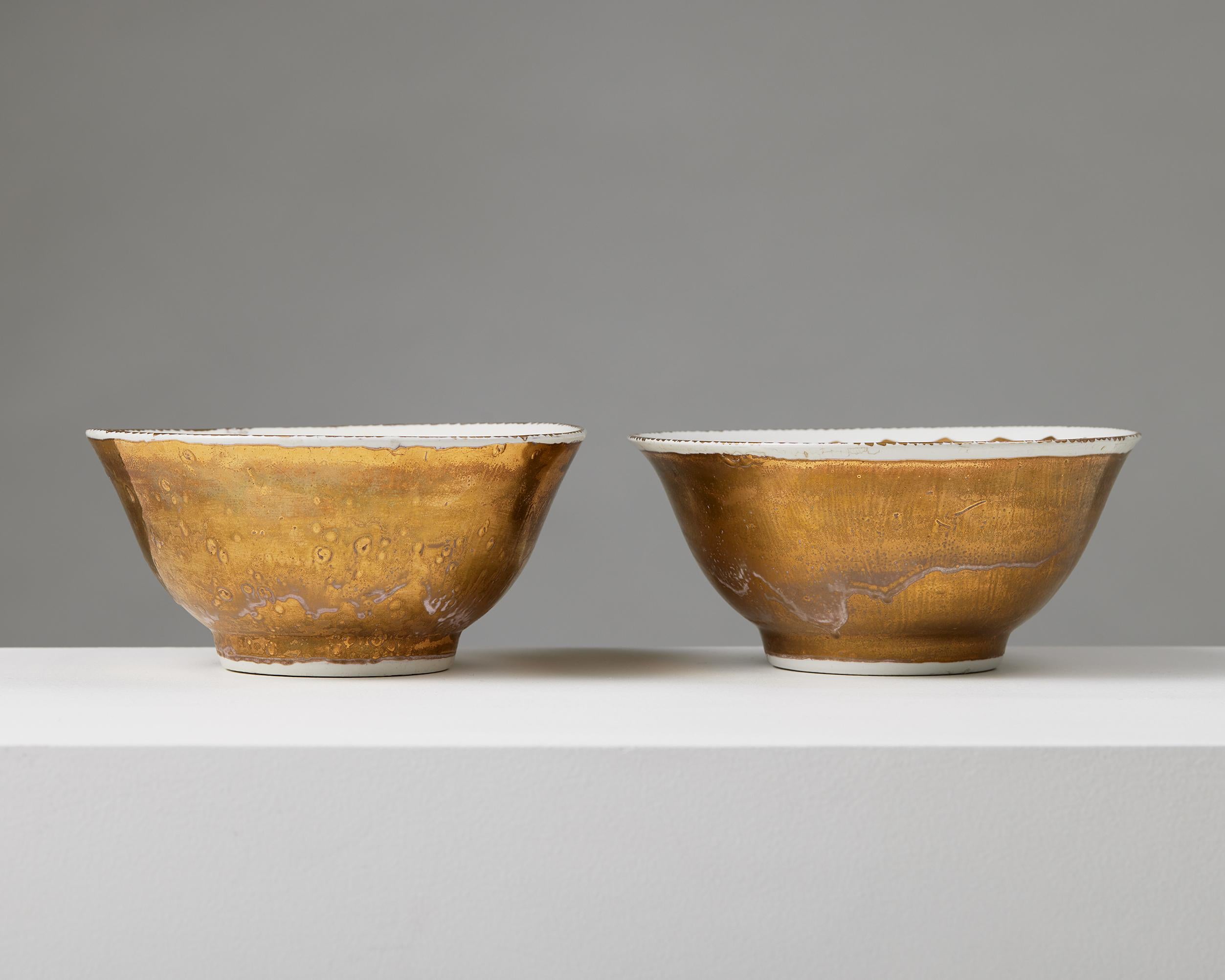 Pair of bowls designed by Wilhelm Kåge for Gustavsberg, Sweden, 1925 For Sale 1