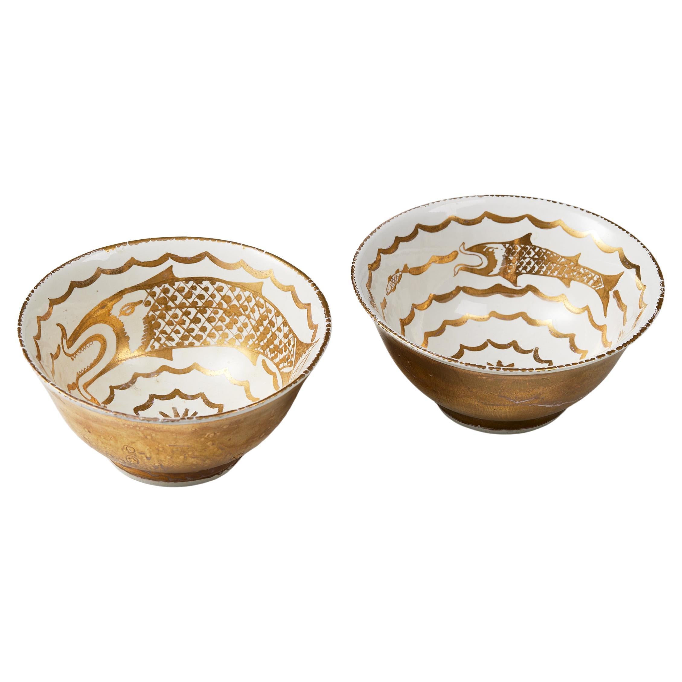 Pair of bowls designed by Wilhelm Kåge for Gustavsberg, Sweden, 1925 For Sale