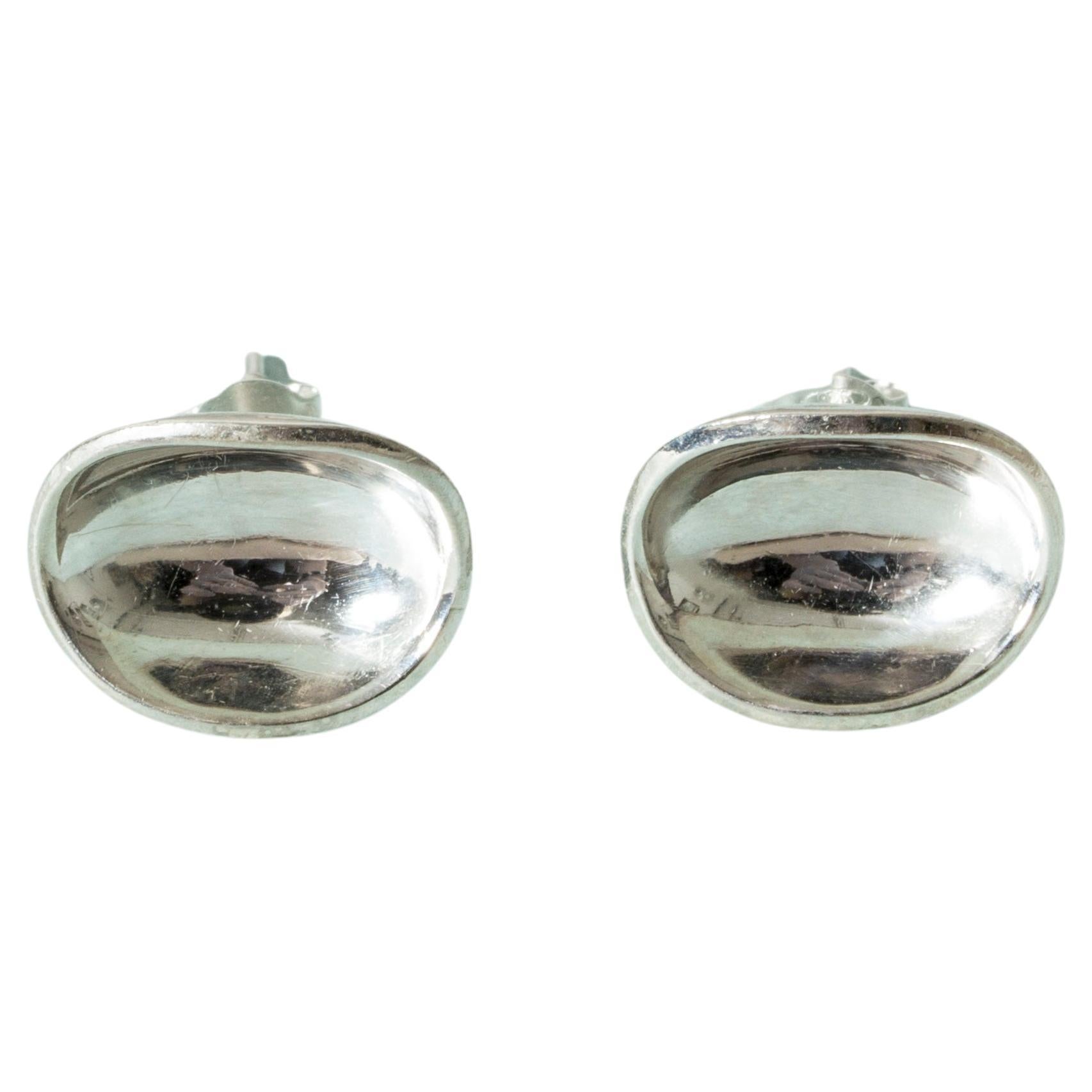 Pair of "Bowls" Earrings by Sigurd Persson, Sweden, 1950s For Sale