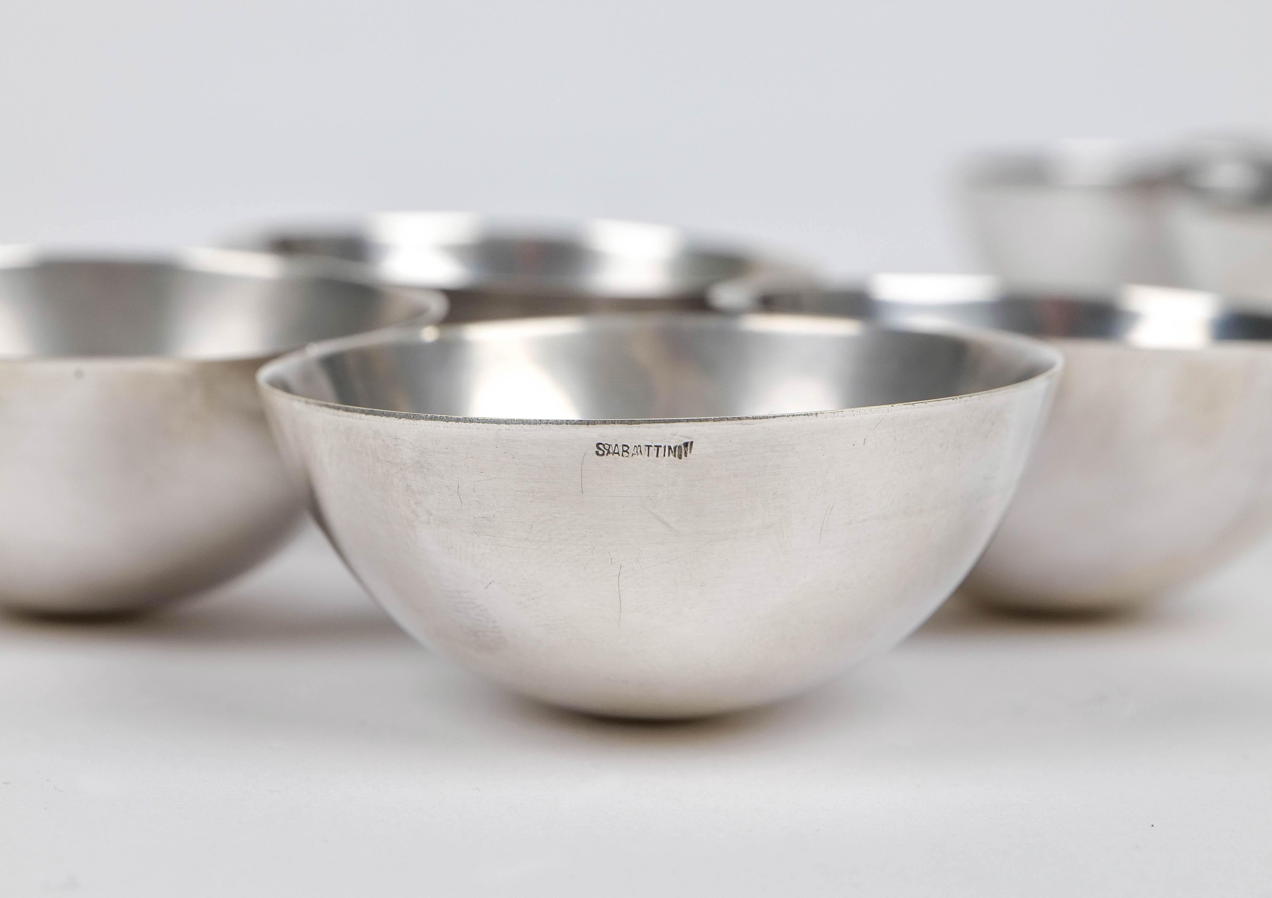 Pair of Bowls Silver Metal by Lino Sabattini, Italy 1970s For Sale 3