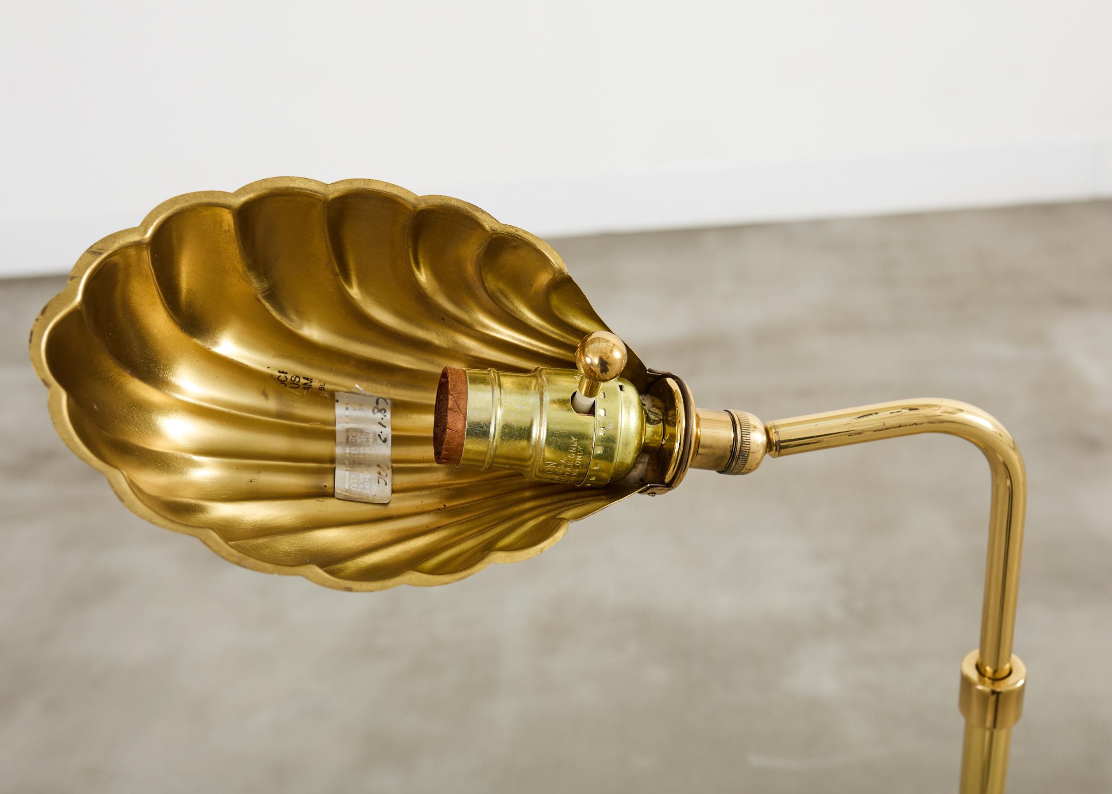 Pair of Boyd Pharmacy Style Brass Venetian Shell Floor Lamps 3