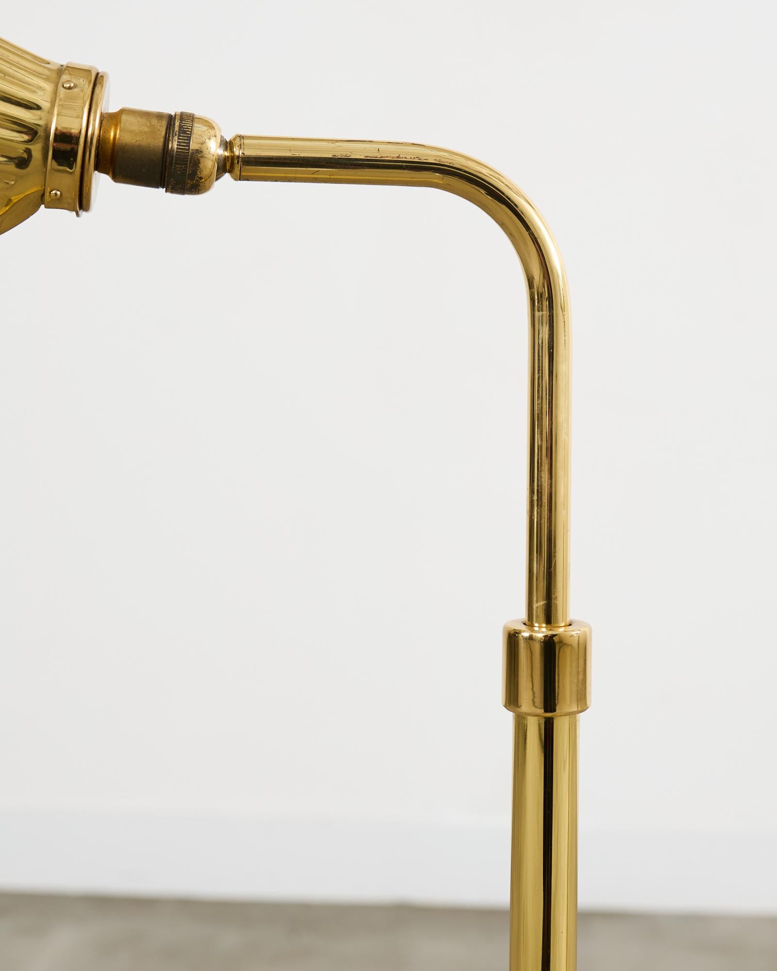 Pair of Boyd Pharmacy Style Brass Venetian Shell Floor Lamps 7