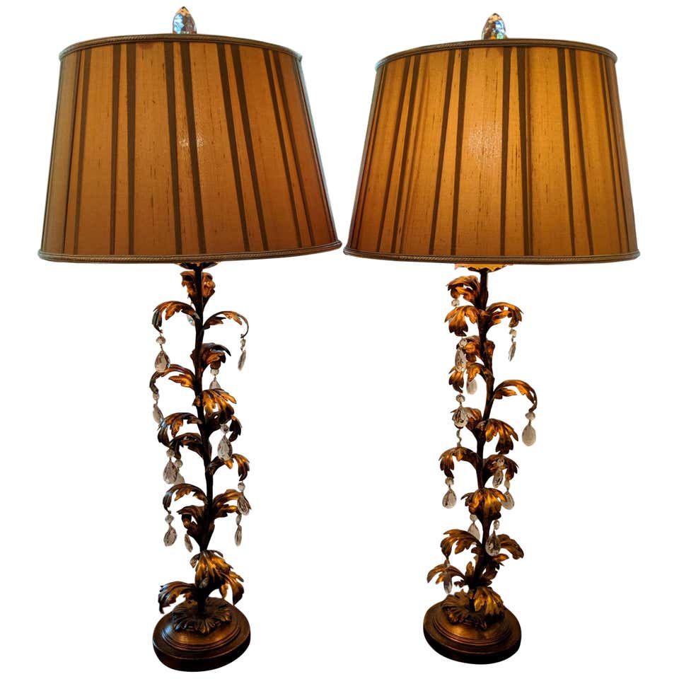 Pair of Bradburn Gallery Handcrafted Metal, Crystal-Beaded, Leaf ...