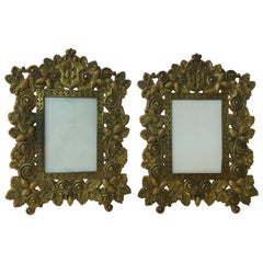 Pair of Bradley and Hubbard Fleur de Lis Brass Frames