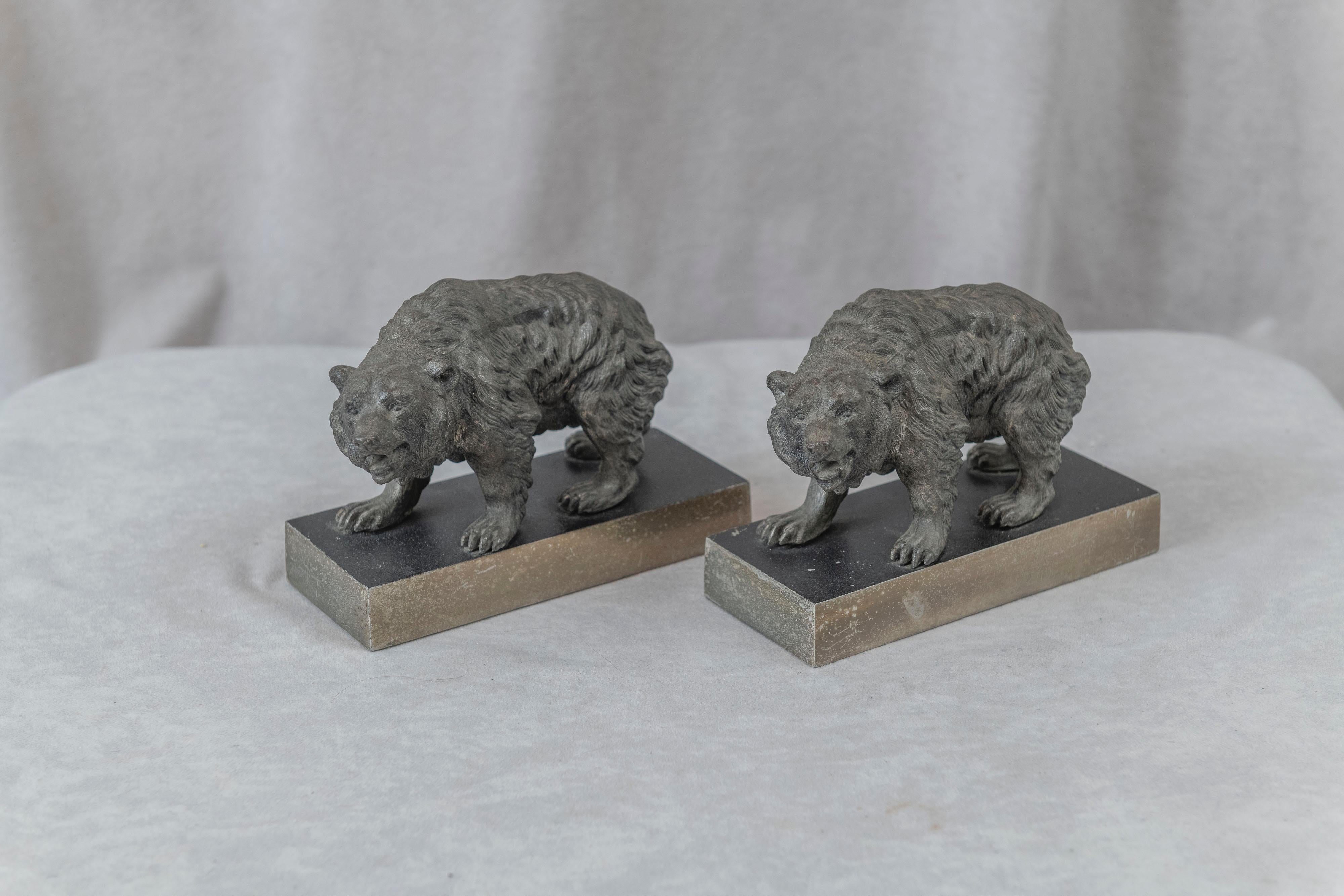 Other Pair of Bradley & Hubbard Bear Bookends. Both Signed, ca. 1920's