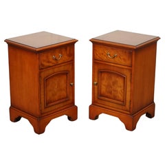 PAIR OF BRADLEY YEW WOOD NIGHTSTANDS BEDSiDE SIDE END LAMP TABLES