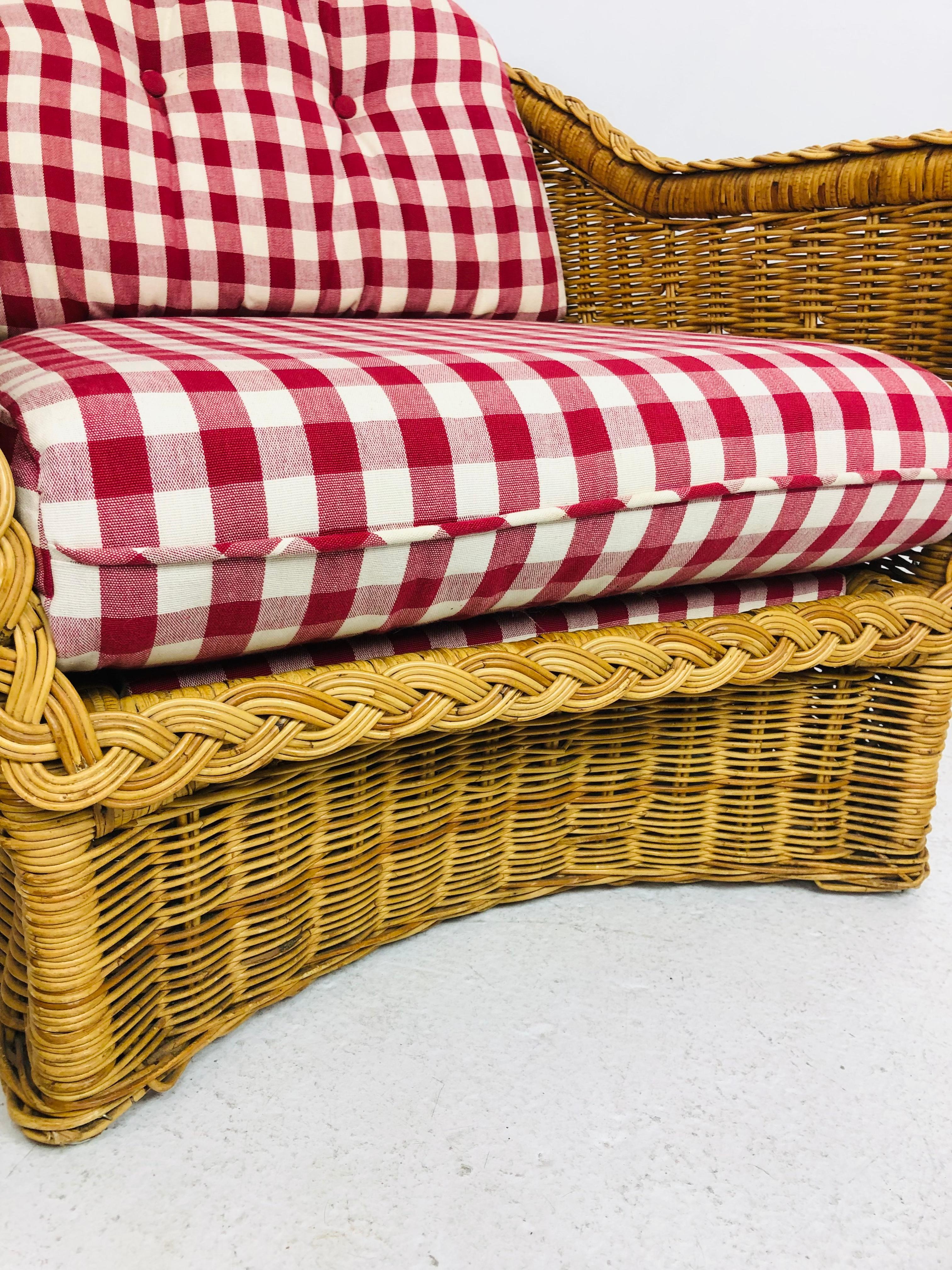Pair of Braided Rattan Chairs by Wicker Works 3