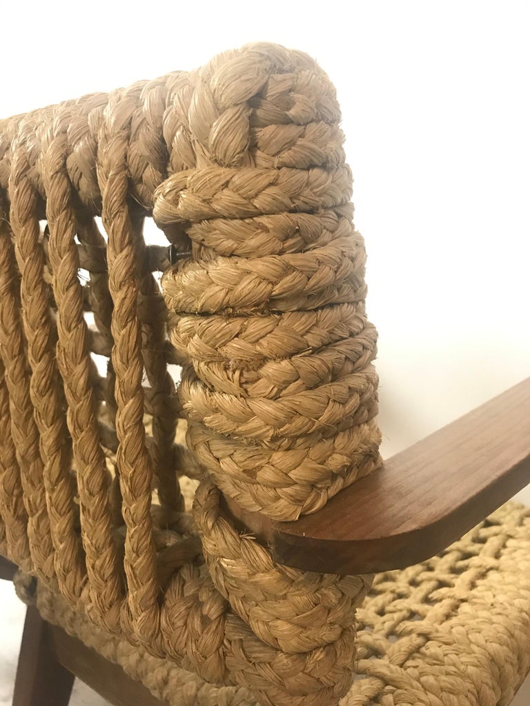 Pair of Braided Rope Chairs by Adrien Audoux and Frida circa