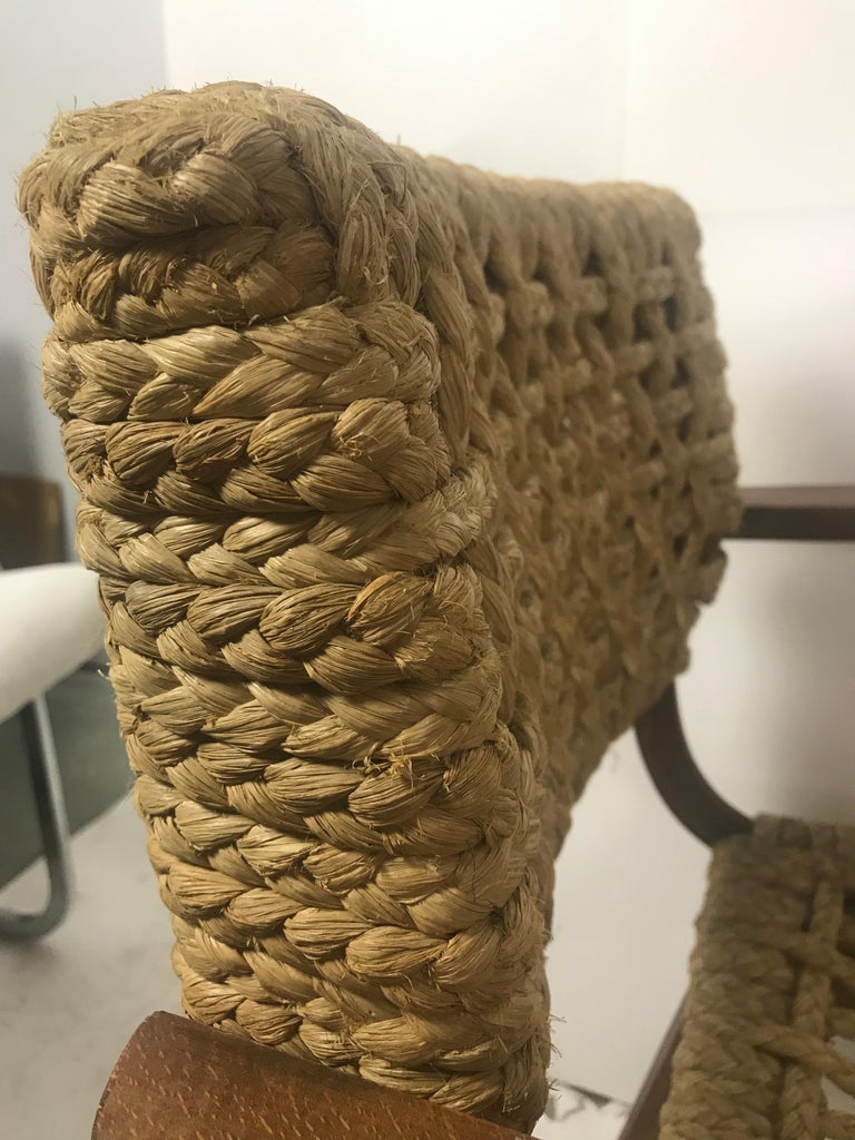 Pair of Braided Rope Chairs by Adrien Audoux and Frida circa