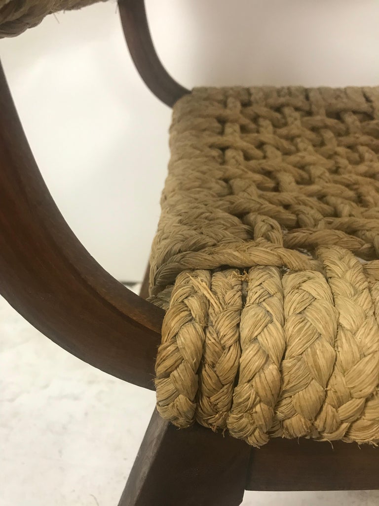Pair of Braided Rope Chairs by Adrien Audoux and Frida circa