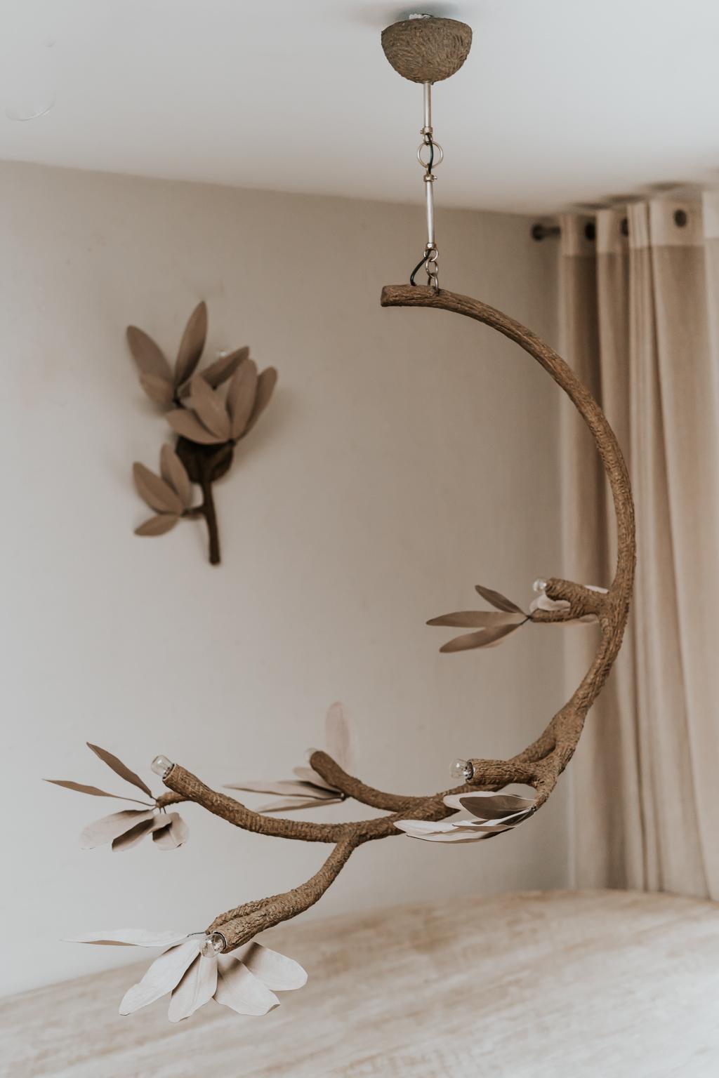 French Pair of Branches and Leaves Sconces/ Wall Appliques