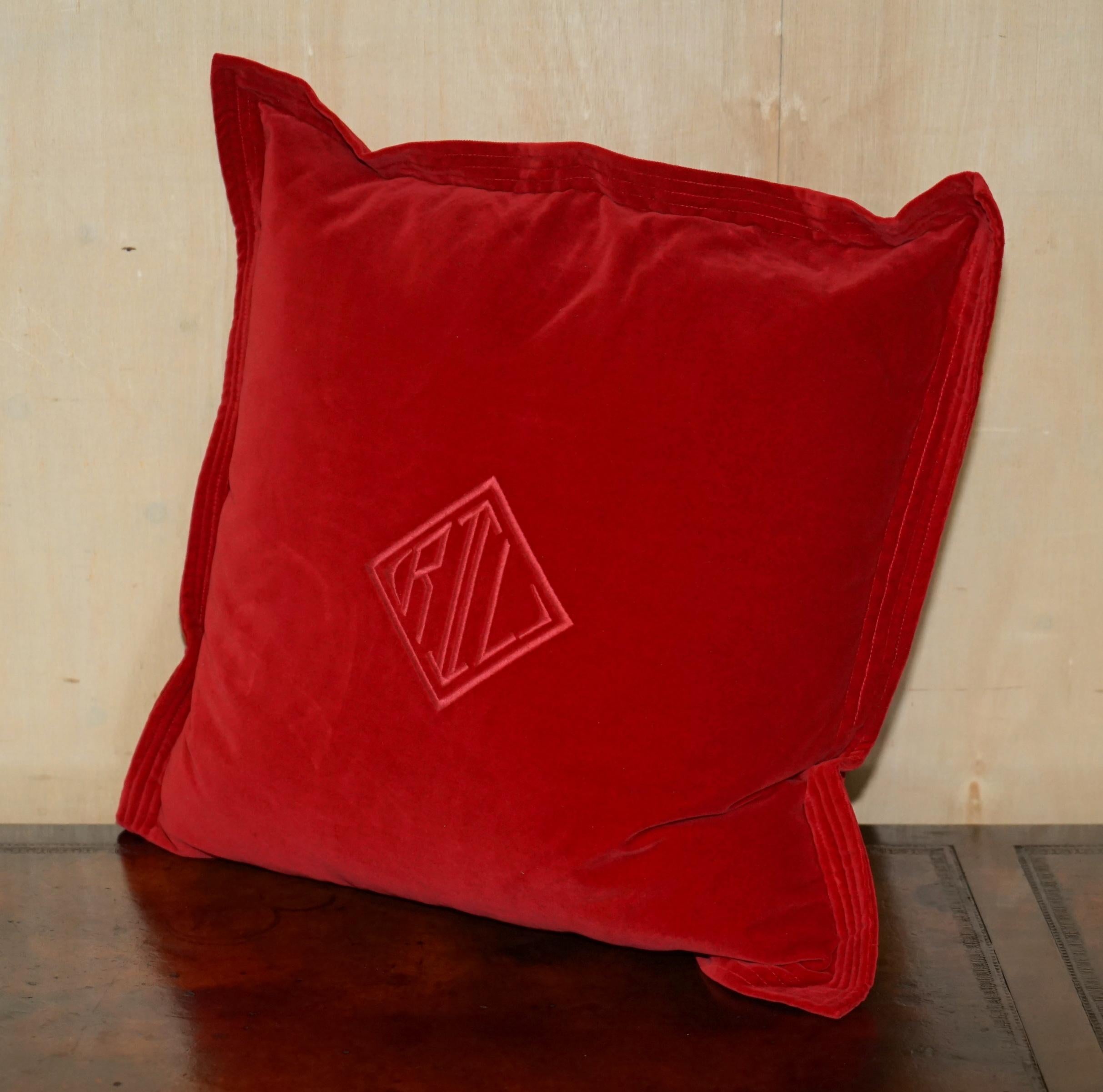 PAIR OF BRAND NEW FEATHER INTERNALS RALPH LAUREN RED SOFA CUSHiONS PART SUITE 3