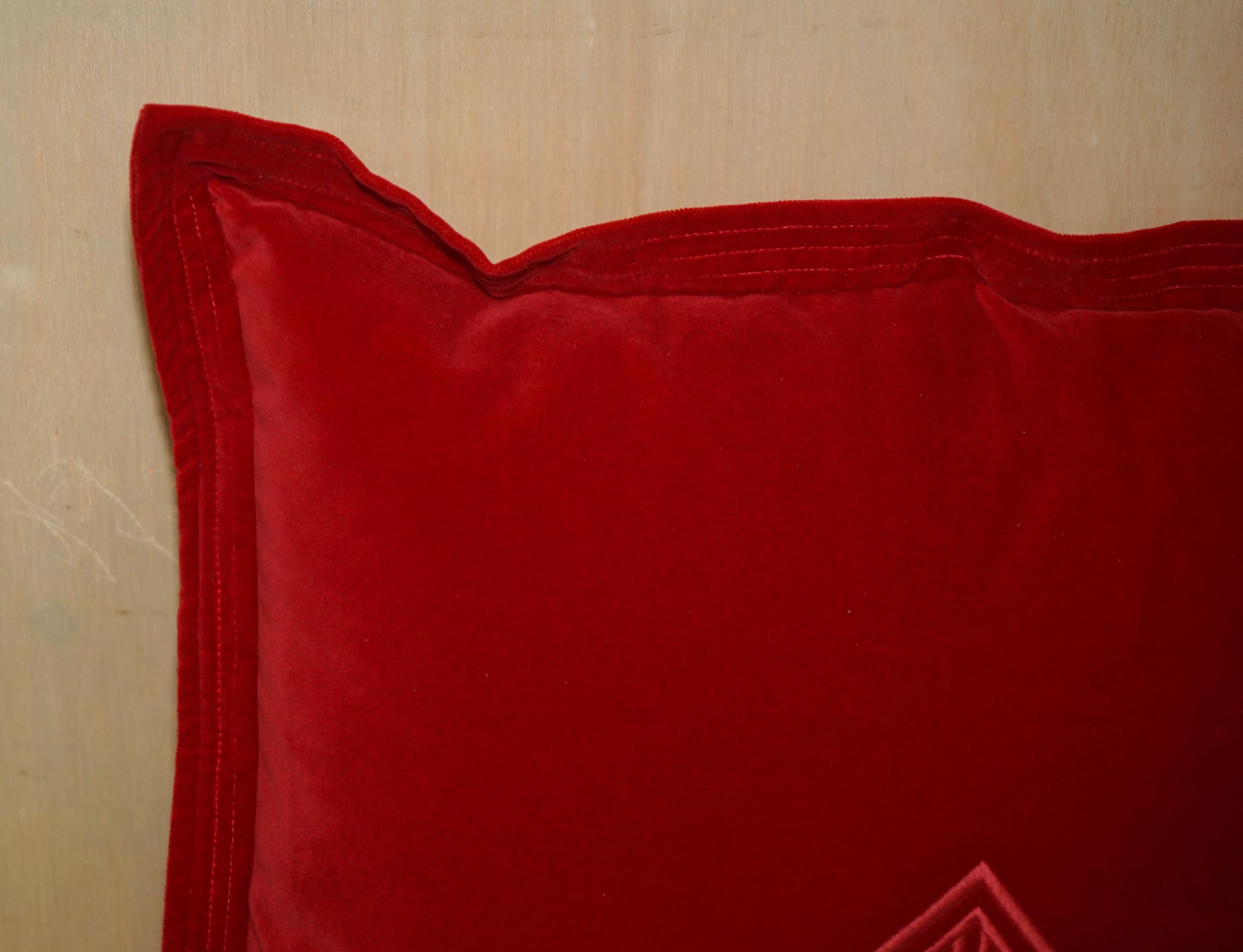 PAIR OF BRAND NEW FEATHER INTERNALS RALPH LAUREN RED SOFA CUSHiONS PART SUITE 6