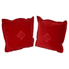PAIR OF BRAND NEW FEATHER INTERNALS RALPH LAUREN RED SOFA CUSHiONS PART SUITE