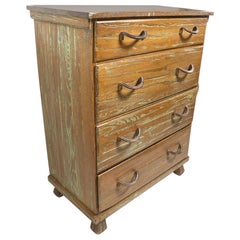 Vintage Pair of Brandt Ranch Oak Rustic Cowboy Style 4 Drawer Dressers