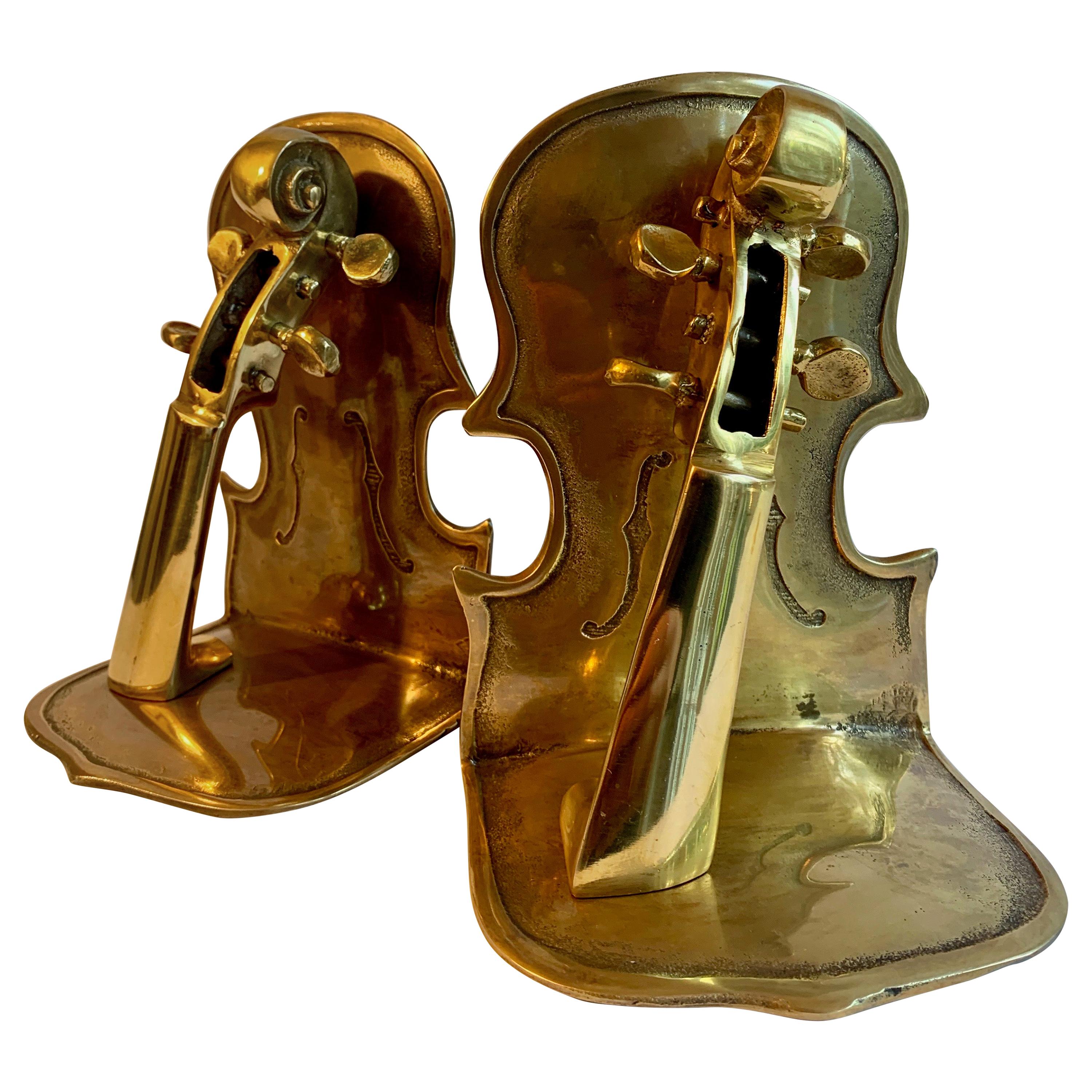 Pair of Brass Guitar Bookends