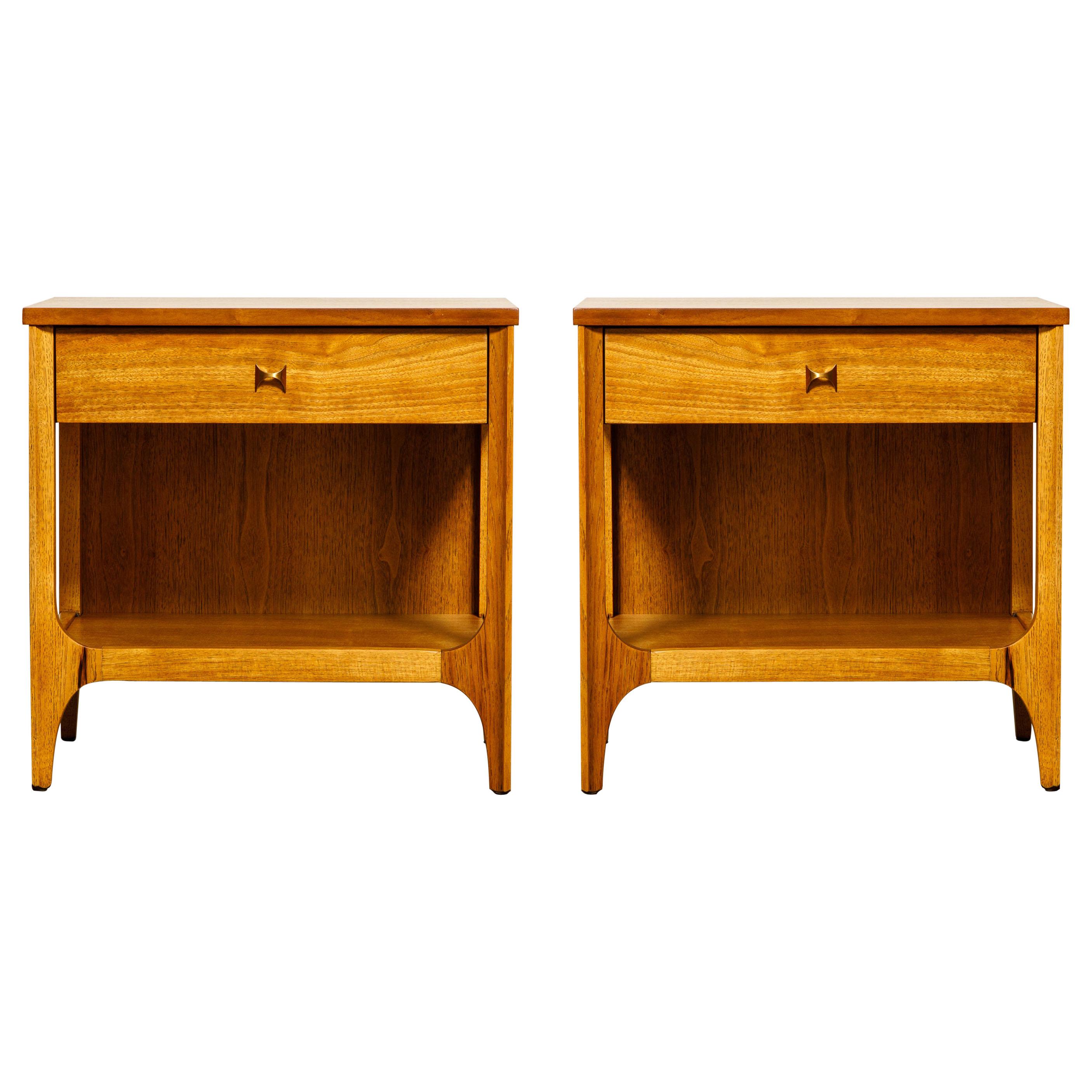 Pair of 'Brasilia' Bedside Tables by Broyhill Premiere, Refinished, 1960s