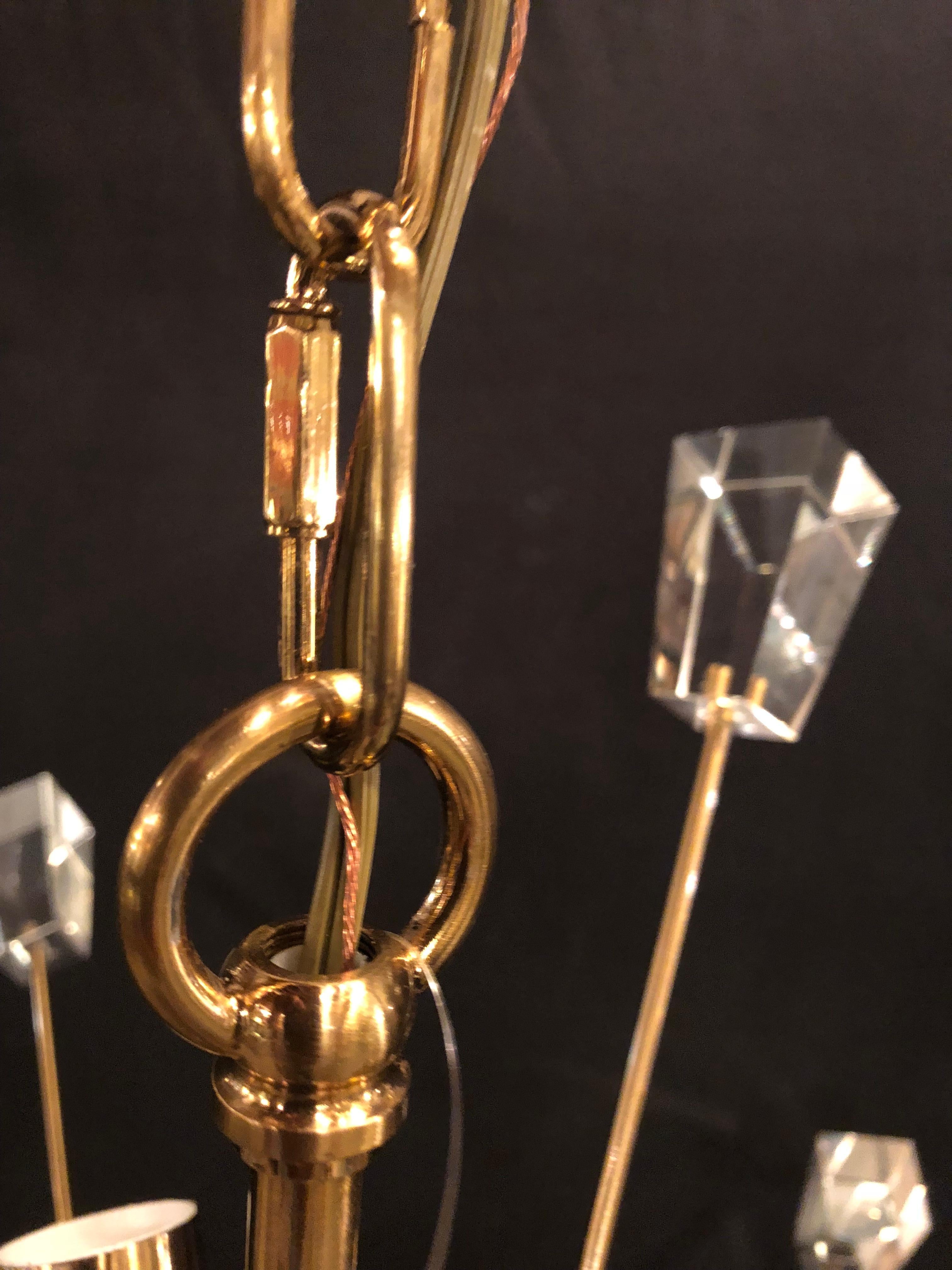 Pair of Brass 18 Light Sputnik Chandeliers in Mid-Century Modern Style 1