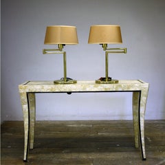 Pair of Brass 20th Century Swing Arm Table Lamps by George Hansen