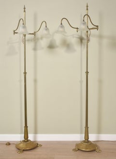 Pair of brass ajustable reading lamps