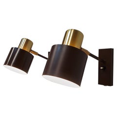 Pair of Brass 'Alfa' Wall Sconces by Jo Hammerborg for Fog & Mørup, 1966