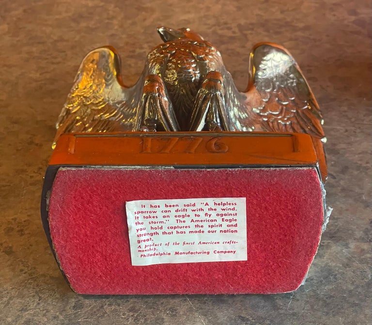 Pair of Brass American Eagle "1776" Bookends by Philadelpha Manufacturing Co. For Sale at 1stDibs