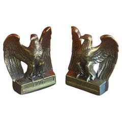 Pair of Brass American Eagle "1776" Bookends by Philadelpha Manufacturing Co.
