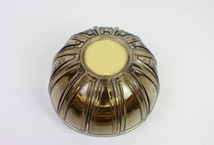 Paar Messing- und Bernsteinglas-Leuchten oder Flush Mount von Limburg, Deutschland, 1960er Jahre