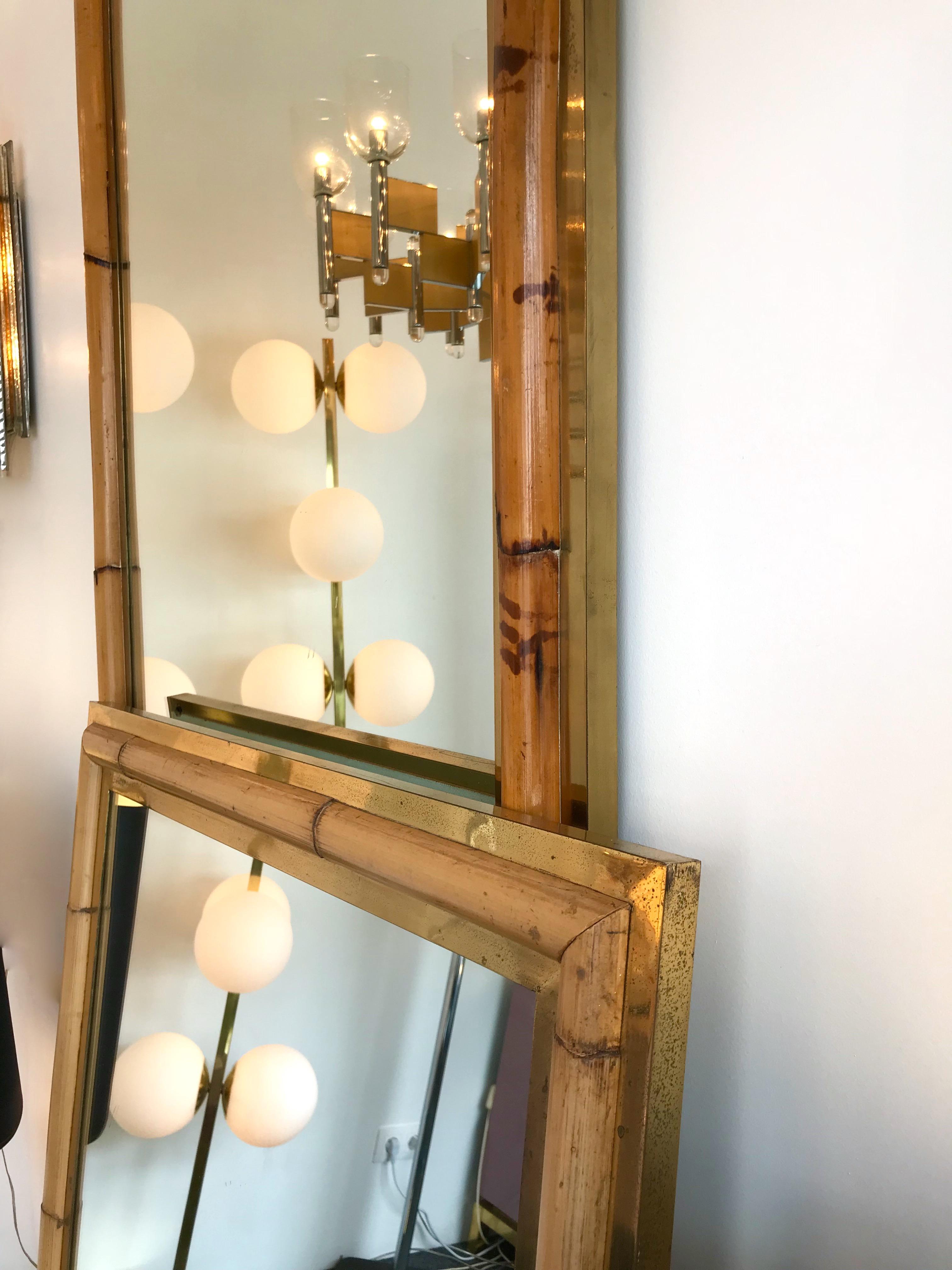 Nice and quality model of brass and bamboo mirrors. A great pair can be separate. Price by mirror.
